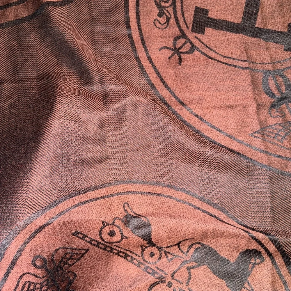 Deep Brown & Black Oversized Scarf